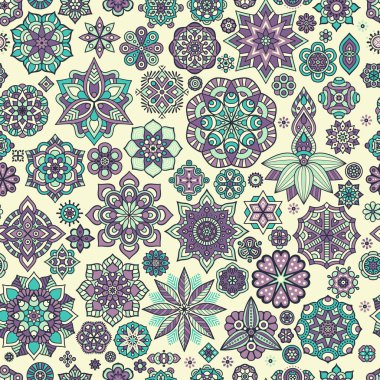 etnik çiçek seamless modeli