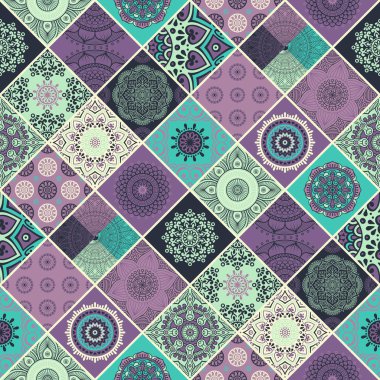 etnik çiçek seamless modeli