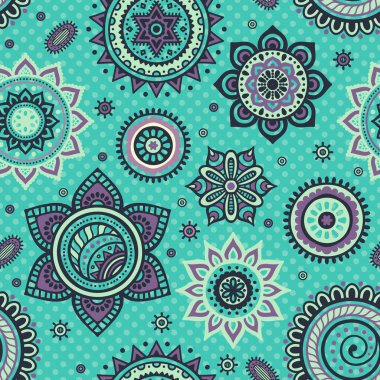 etnik çiçek seamless modeli