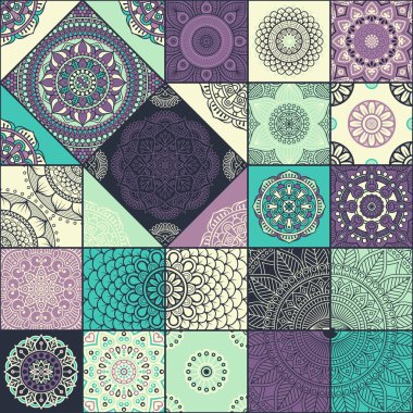 etnik çiçek seamless modeli