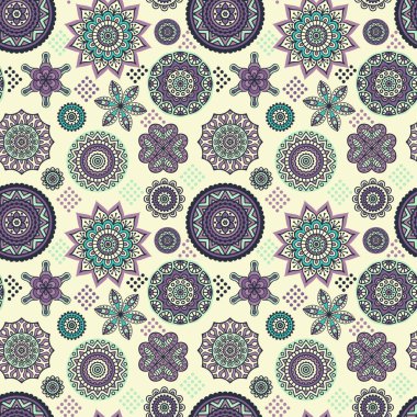 etnik çiçek seamless modeli