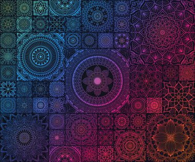 etnik çiçek seamless modeli