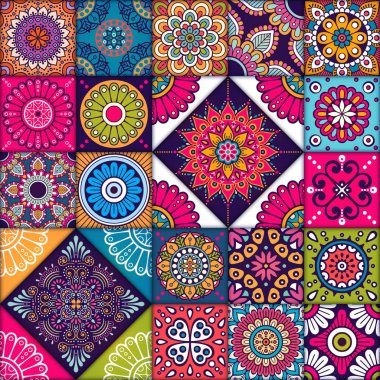 etnik çiçek seamless modeli