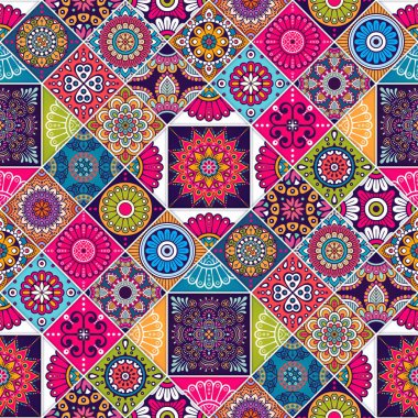 etnik çiçek seamless modeli