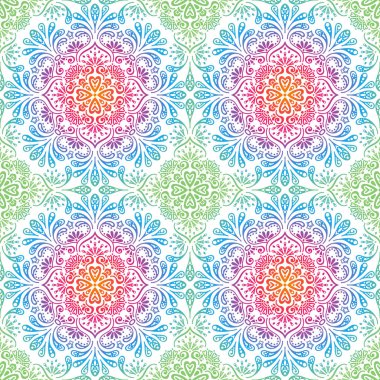 etnik çiçek seamless modeli