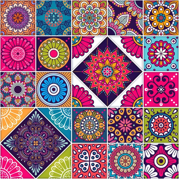 Ethnic floral seamless pattern — Stock Vector