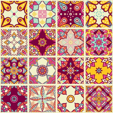 etnik çiçek seamless modeli