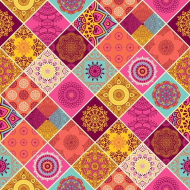 etnik çiçek seamless modeli