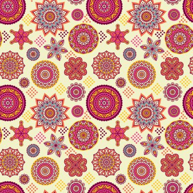 etnik çiçek seamless modeli