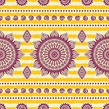 etnik çiçek seamless modeli