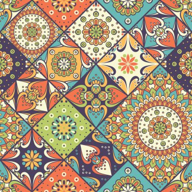 etnik çiçek seamless modeli