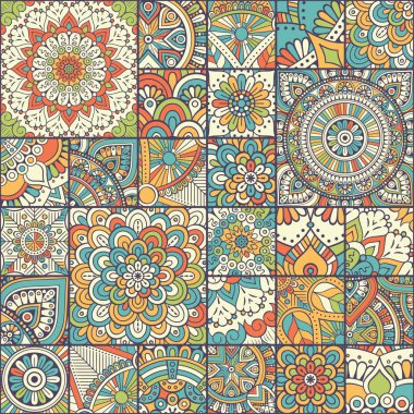 etnik çiçek seamless modeli