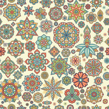 etnik çiçek seamless modeli