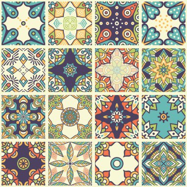 etnik çiçek seamless modeli