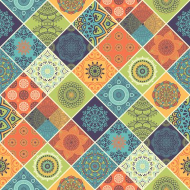 etnik çiçek seamless modeli