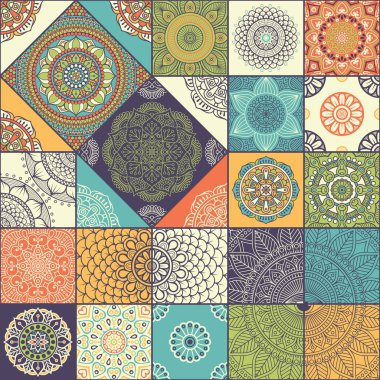 etnik çiçek seamless modeli