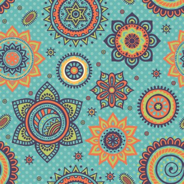 etnik çiçek seamless modeli