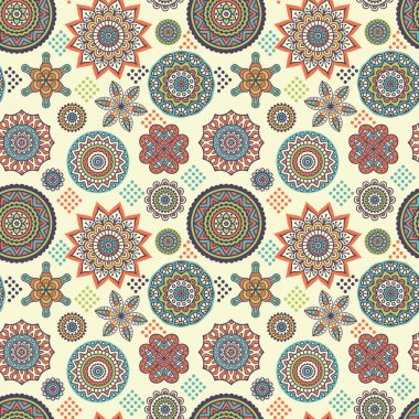 etnik çiçek seamless modeli