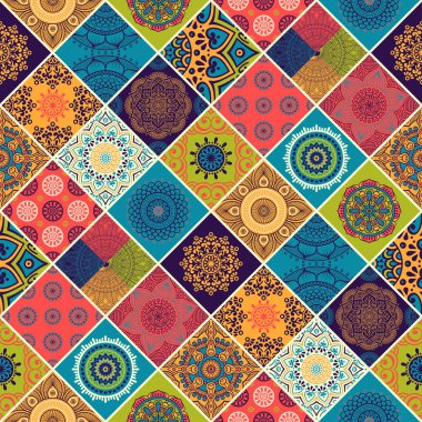 etnik çiçek seamless modeli