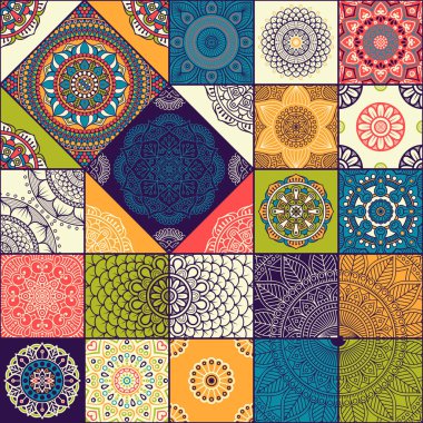 etnik çiçek seamless modeli