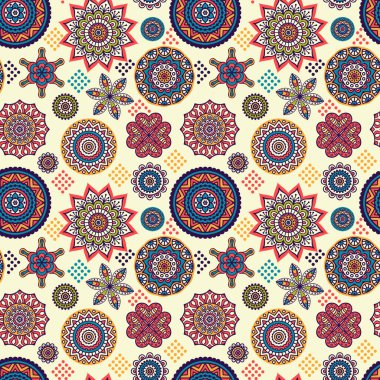 etnik çiçek seamless modeli