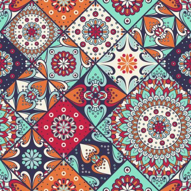 etnik çiçek seamless modeli