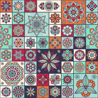 etnik çiçek seamless modeli