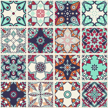 etnik çiçek seamless modeli