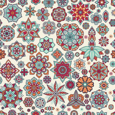 etnik çiçek seamless modeli