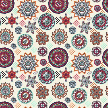 etnik çiçek seamless modeli