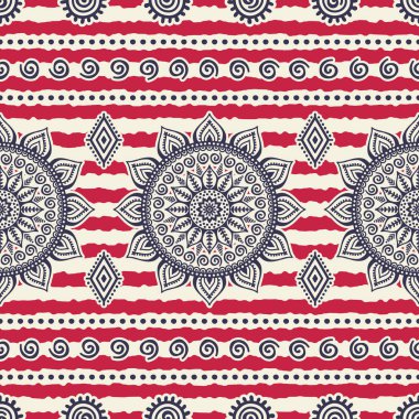 Ethnic floral seamless pattern clipart