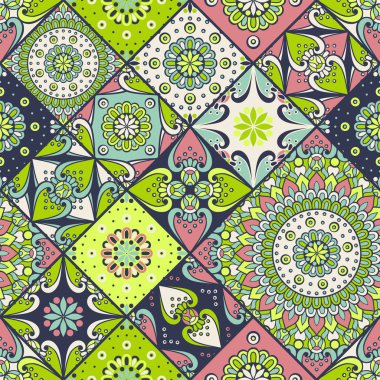 etnik çiçek seamless modeli