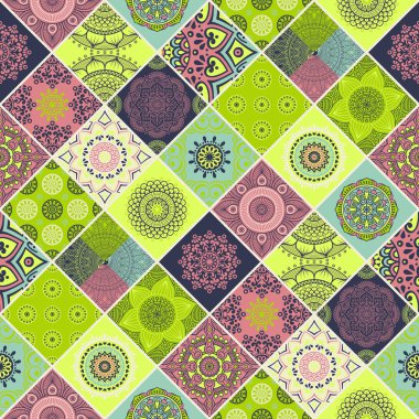 etnik çiçek seamless modeli