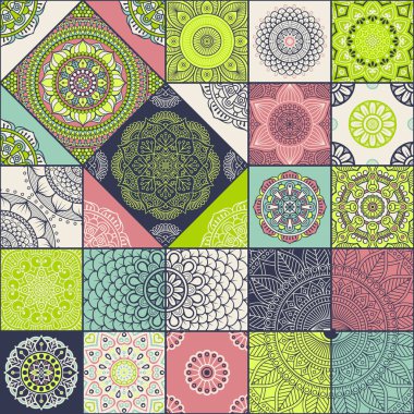 etnik çiçek seamless modeli