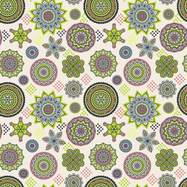 etnik çiçek seamless modeli