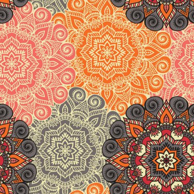 etnik çiçek seamless modeli