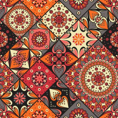etnik çiçek seamless modeli