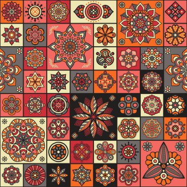 etnik çiçek seamless modeli