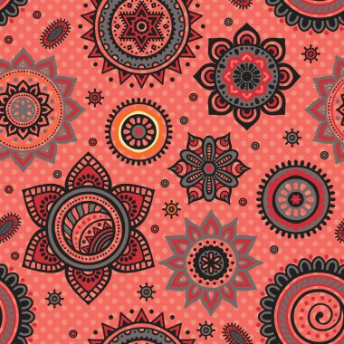 etnik çiçek seamless modeli