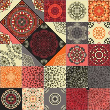 etnik çiçek seamless modeli