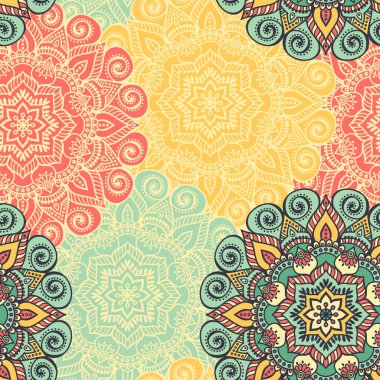 etnik çiçek seamless modeli