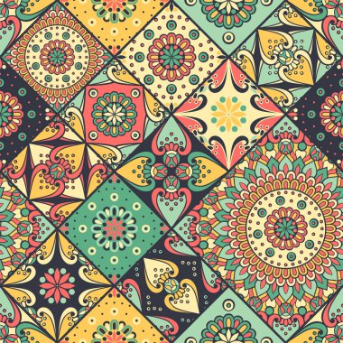 etnik çiçek seamless modeli