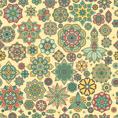 etnik çiçek seamless modeli