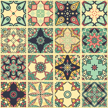 etnik çiçek seamless modeli