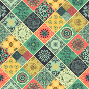 etnik çiçek seamless modeli