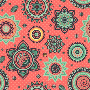 etnik çiçek seamless modeli