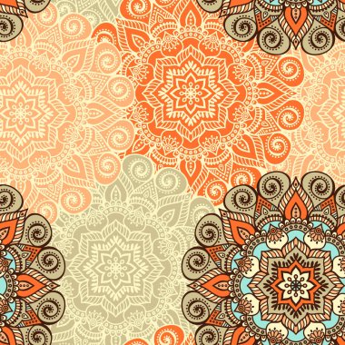 etnik çiçek seamless modeli