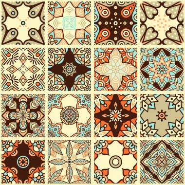 etnik çiçek seamless modeli