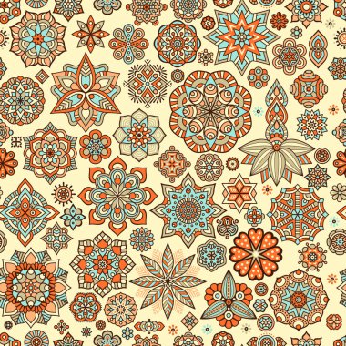 etnik çiçek seamless modeli