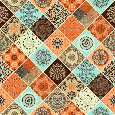 etnik çiçek seamless modeli